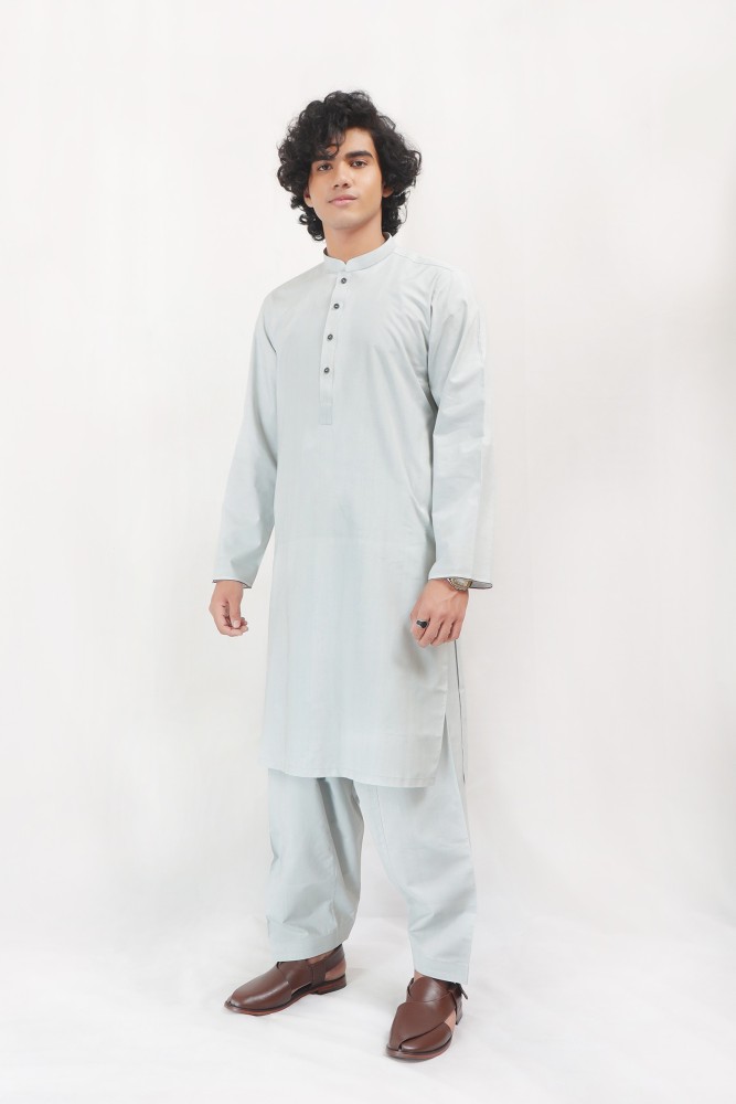 Lite Green Karandi Kurta Shalwar